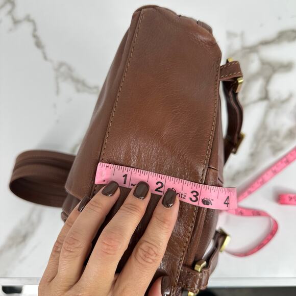 Giudi Womens Italian Leather Backpack Brown  Small Pockets Boho Casual Travel - Picture 10 of 12